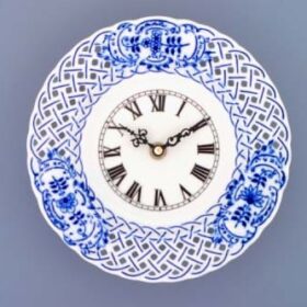 Cibulák – Hodiny prelamované 18 cm – originálny cibuľový porcelán 1. akosť