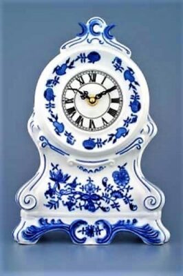 Cibulák – Krbové hodiny bez ruží 28 cm – originál cibuľový porcelán 1. akosť