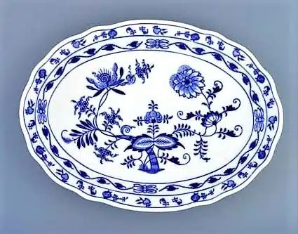 Cibulák – Tanier oválny 35cm – originálny cibuľový porcelán 1. akosť
