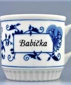 Cibulák – Hrnček s nápisom Babička – originál cibuľový porcelán 1. akosť
