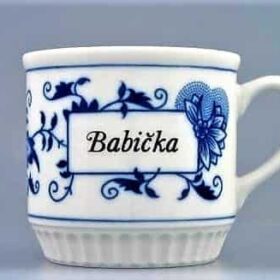 Cibulák – Hrnček s nápisom Babička – originál cibuľový porcelán 1. akosť