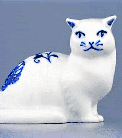 Cibulák – Mačka 8 cm – originál cibuľový porcelán 1. akosť