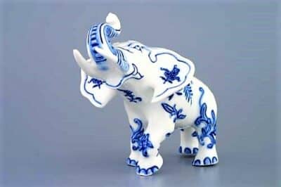 Cibulák – Slon reklamný – veľký 18 cm – originál cibuľový porcelán 1. akosť