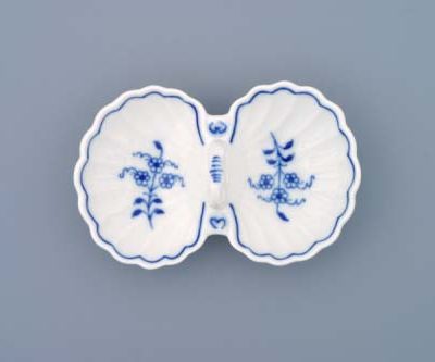 Cibulák – Soľnička dvojdielna 12 cm – originál cibuľový porcelán 1. akosť