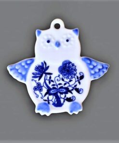Cibulák – Magnetka – sova 8,5 cm – originál cibuľový porcelán 1. akosť