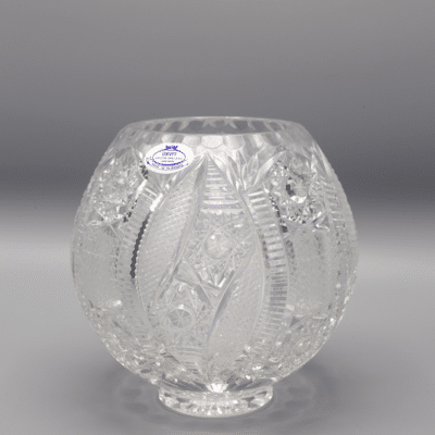 Krištáľová brúsená váza guľového tvaru ÚSVIT 15 cm