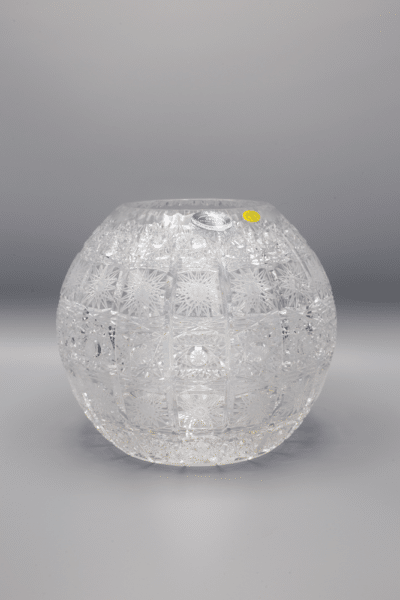 Krištáľová brúsená váza guľového tvaru ÚSVIT 18 cm
