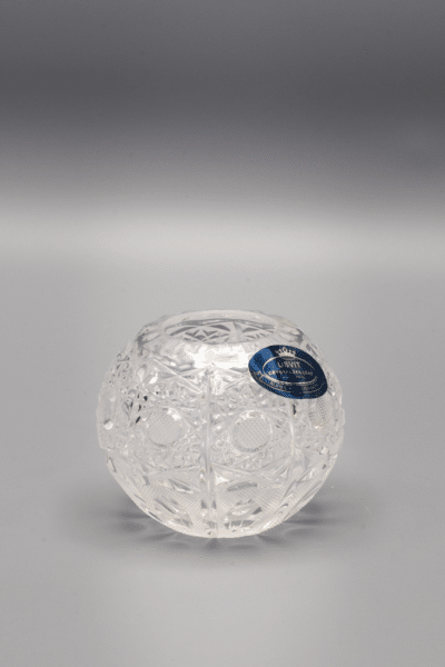 Krištáľová brúsená váza guľového tvaru ÚSVIT 6 cm