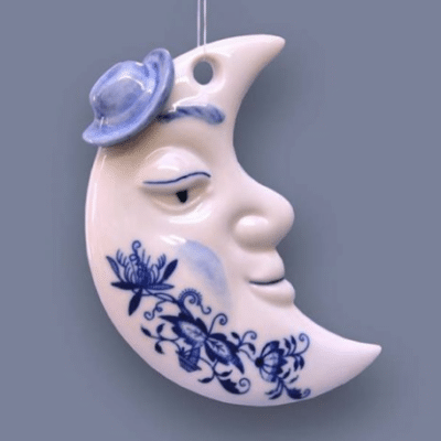 Cibulák – Vianočná ozdoba mesiačik – Originálny cibuľový porcelán 1. akosť