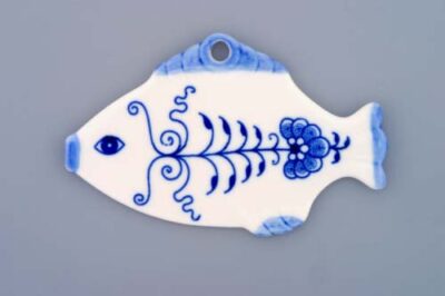 Cibulák – Vianočná ozdoba rybička 11 cm – originál cibuľový porcelán 1. akosť