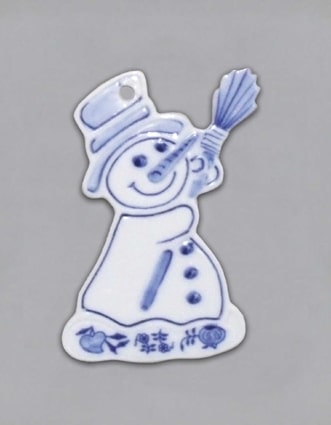 Cibulák – Vianočná ozdoba – snehuliak 7,7 cm – originál cibuľový porcelán 1. akosť