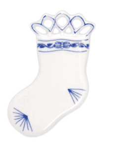 Cibulák – Vianočná ozdoba – ponožka 9,5 cm – originálny cibuľový porcelán 1. akosť