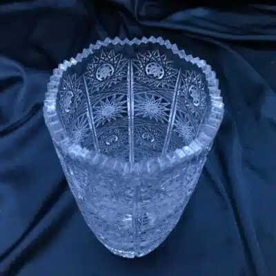 Krištáľová brúsená váza 20 cm