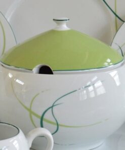 Porcelánová obedová súprava pre 6 osôb Opalnea tráva