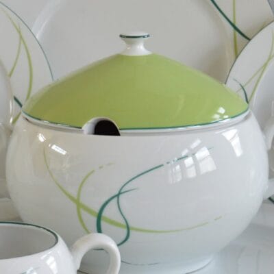 Porcelánová obedová súprava pre 6 osôb Opalnea tráva