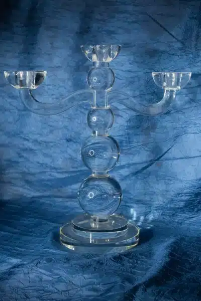 Krištálový brúsený svietnik 35 cm