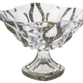 Krištáľová miska na nohe Samboa platinum 30,5 cm