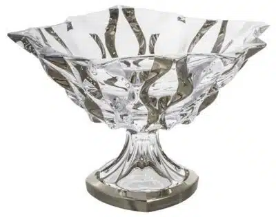 Krištáľová miska na nohe Samboa platinum 30,5 cm