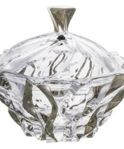 Krištáľová dóza Samboa platinum 21 cm