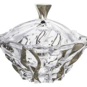 Krištáľová dóza Samboa platinum 21 cm