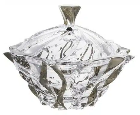 Krištáľová dóza Samboa platinum 21 cm
