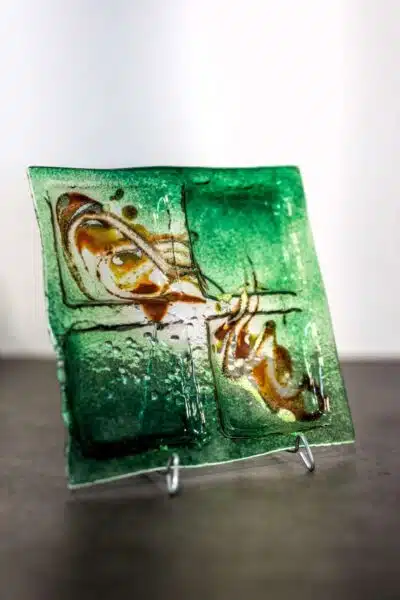 Umelecké sklo Veronika Rusňáková 20x20 cm