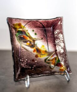 Umelecké sklo Veronika Rusňáková 18x18 cm