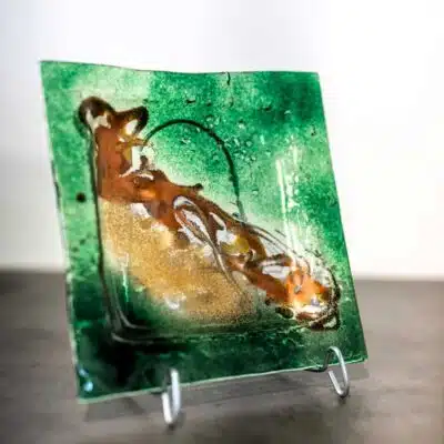 Umelecké sklo Veronika Rusňáková 20x20 cm