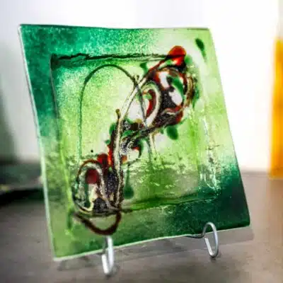 Umelecké sklo Veronika Rusňáková 20x20 cm