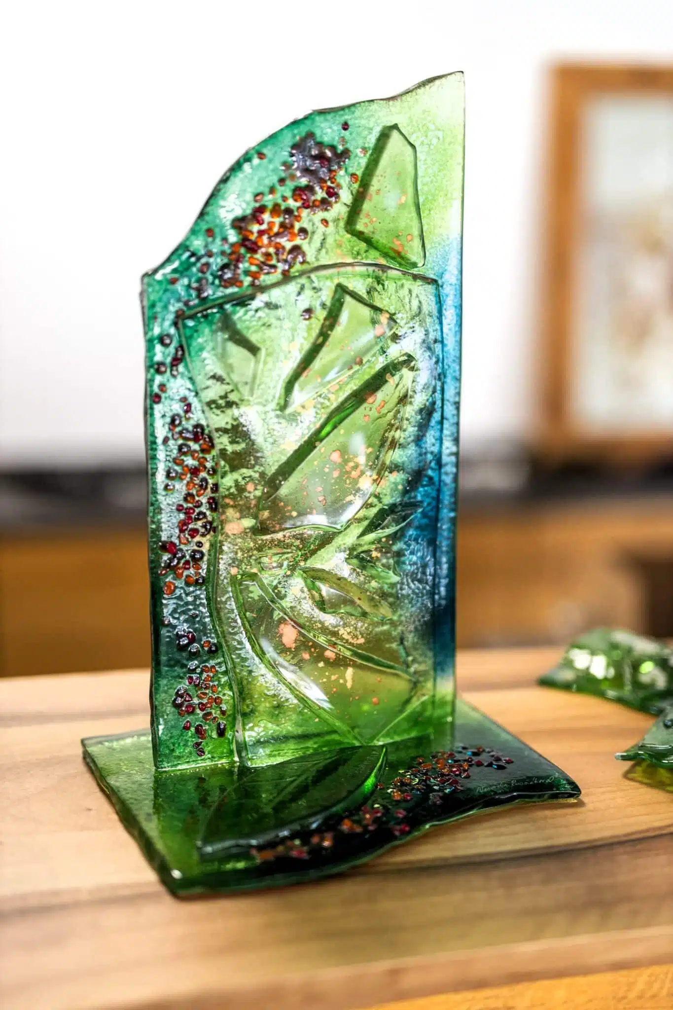 Umelecké sklo Veronika Rusňáková 23x38 cm – Obrázok 2