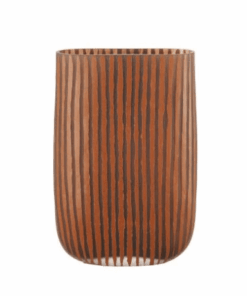 Vysoká sklenená váza hrdzavej farby 17x7x26 cm