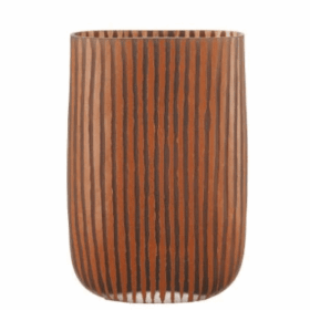 Vysoká sklenená váza hrdzavej farby 17x7x26 cm