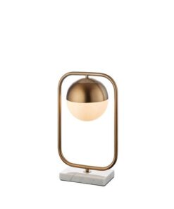 Sklenená stolná lampa kov - mramor - sklo 28x18 cm