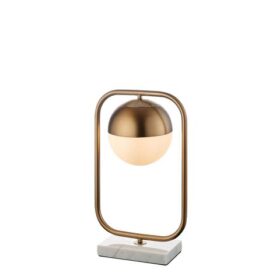 Sklenená stolná lampa kov - mramor - sklo 28x18 cm