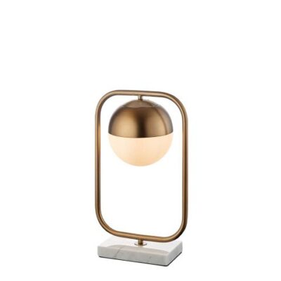 Sklenená stolná lampa kov - mramor - sklo 28x18