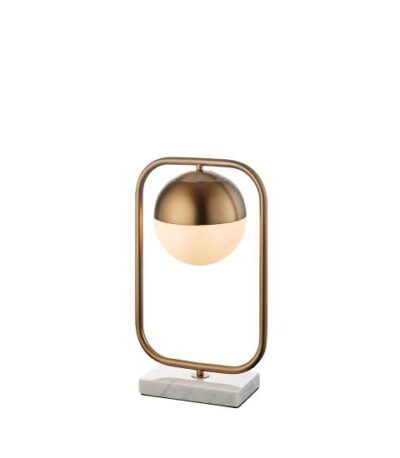 Sklenená stolná lampa kov - mramor - sklo 28x18