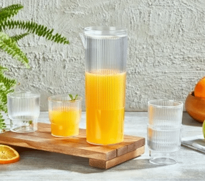 Sada karafy 1500 ml+4 priehľadné poháre