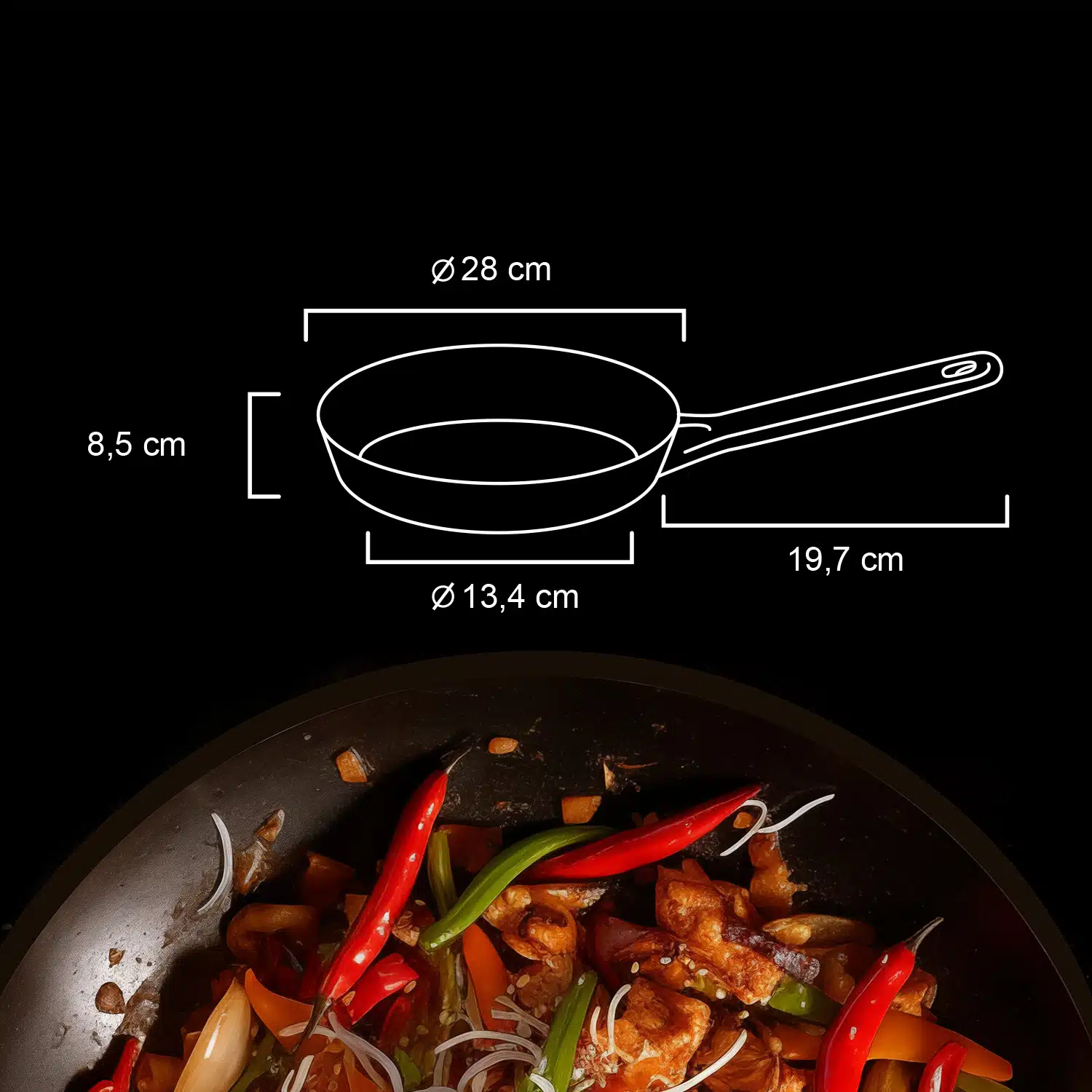 Panvica WOK 28 CM TEFLON PLATINUM PLUS – Obrázok 2