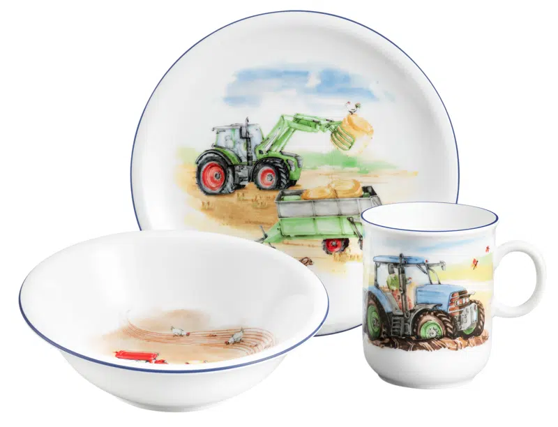 Detský porcelán 3 dielna sada TRAKTOR