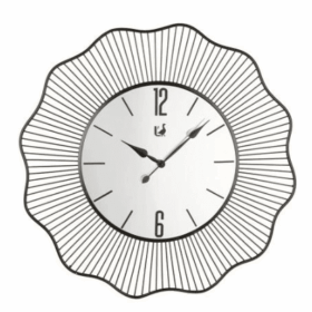 Nástenné hodiny so zrkadlom a kovom Ø80x3,5 cm
