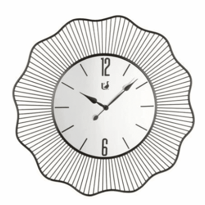 Nástenné hodiny so zrkadlom a kovom Ø80x3,5 cm