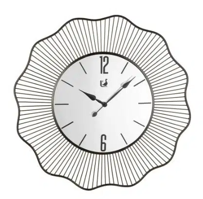 Nástenné hodiny so zrkadlom a kovom Ø80x3,5 cm