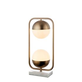 Sklenená stolná lampa kov – mramor – sklo 28×18 cm