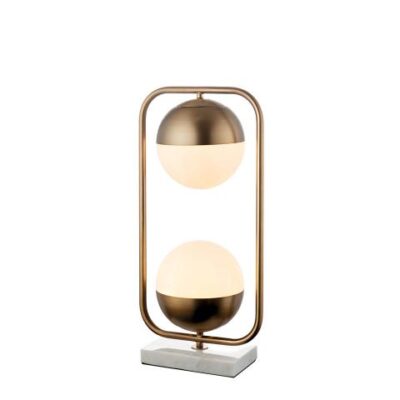 Sklenená stolná lampa kov – mramor – sklo 28×18