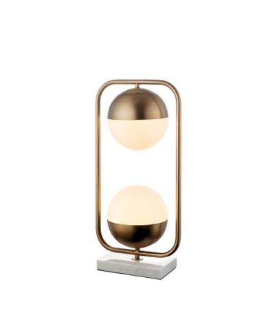 Sklenená stolná lampa kov – mramor – sklo 28×18