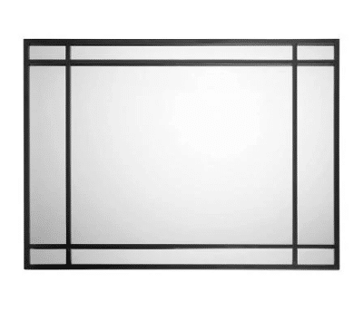 Obdĺžnikové zrkadlo s čiernym kovovým rámom 110x80x3 cm