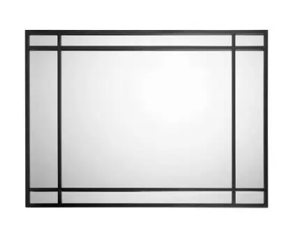 Obdĺžnikové zrkadlo s čiernym kovovým rámom 110x80x3 cm