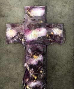 Umelecké sklo kríž Veronika Rusňáková 28x42 cm