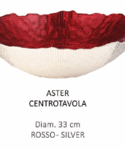 Misa Aster vo vianočnom prevedení červená-strieborná 33 cm