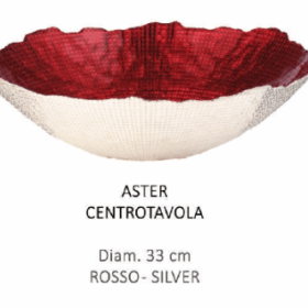 Misa Aster vo vianočnom prevedení červená-strieborná 33 cm